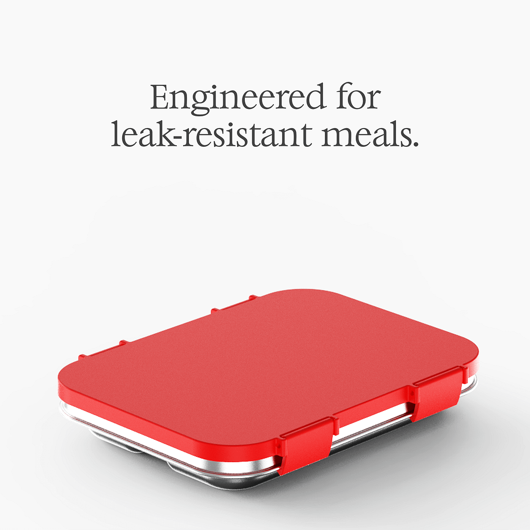 F8 Flavor8 Premium Stainless Steel Lunch Box | Leak-Proof Lid – 3 Compartments Tiffin Box