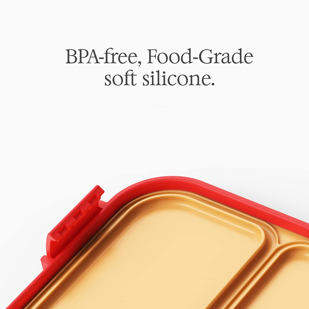 F8 Flavor8 Premium Stainless Steel Lunch Box | Leak-Proof Lid – 3 Compartments Tiffin Box - Image 3