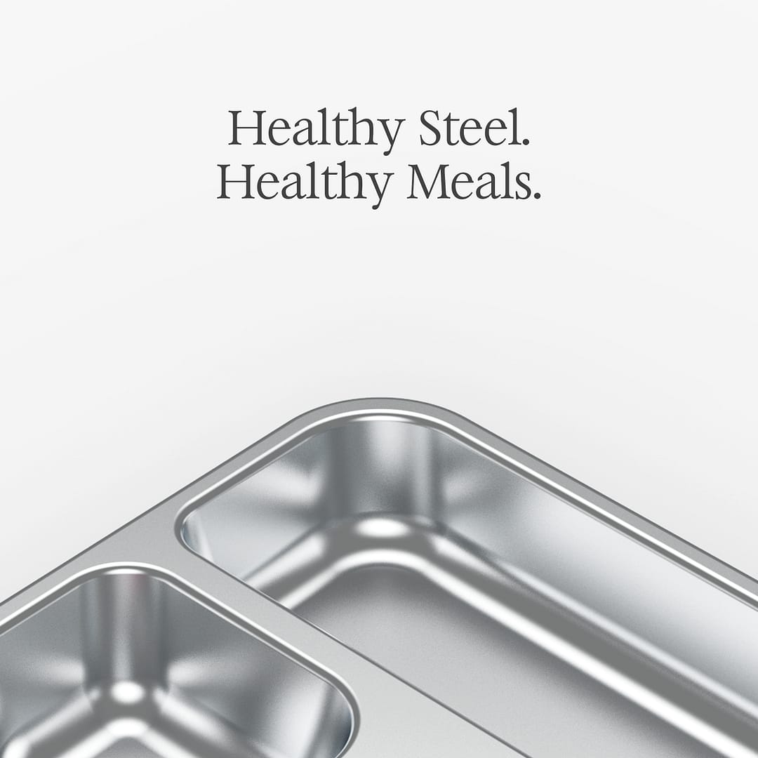 F8 Flavor8 Premium Stainless Steel Lunch Box | Leak-Proof Lid – 3 Compartments Tiffin Box - Image 2